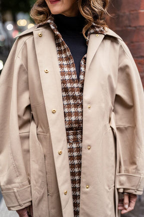 Colette Trench Coat - Sand Tech
