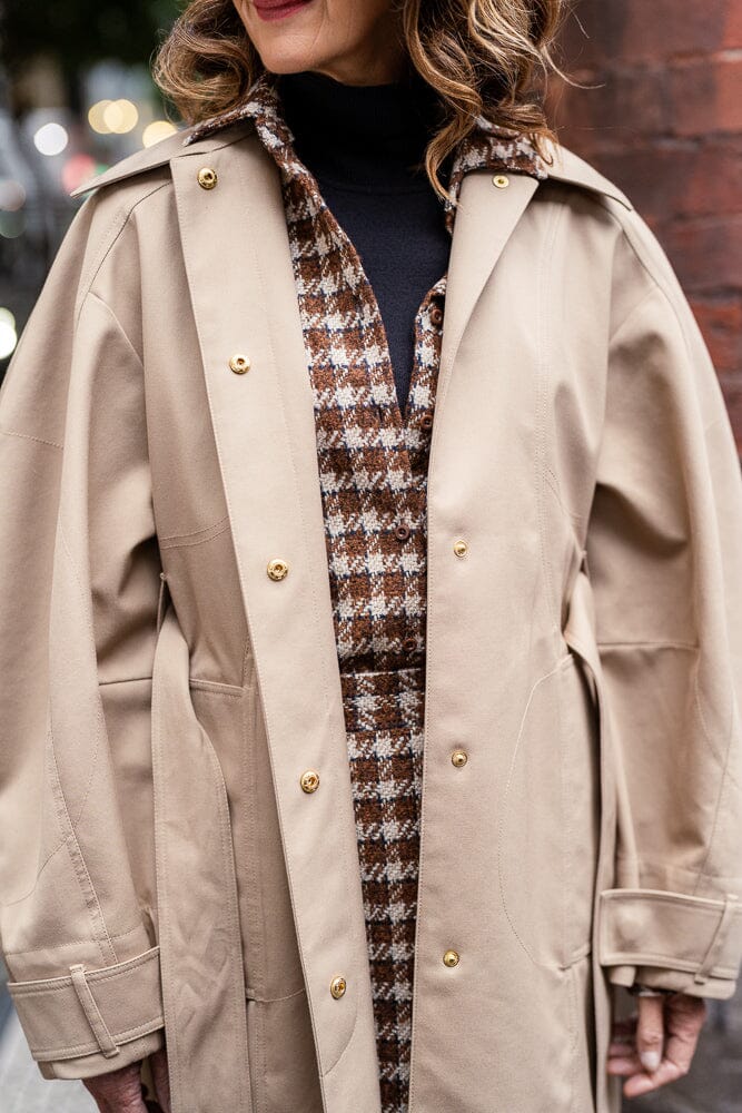 Colette Trench Coat - Sand Tech