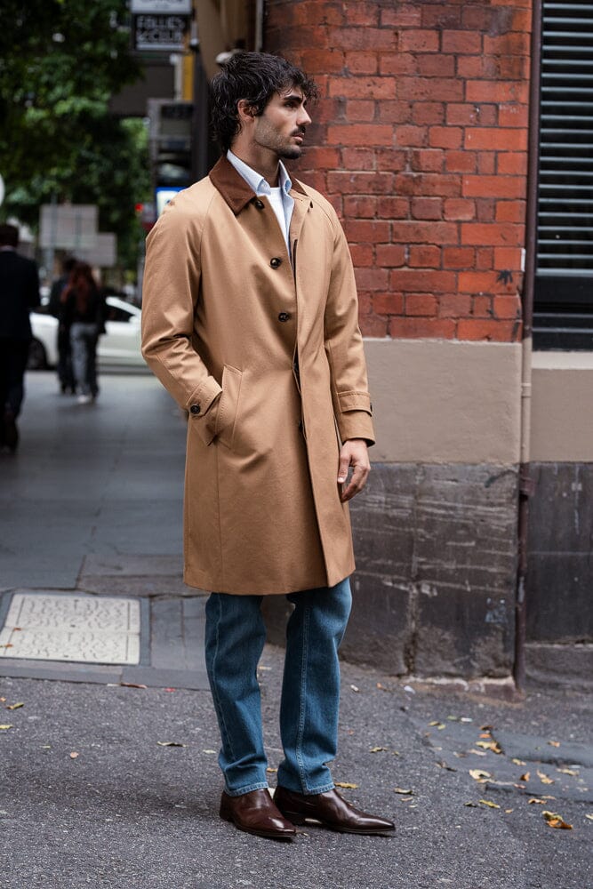 The Spencer Car Coat - Golden Brown Tech Cotton