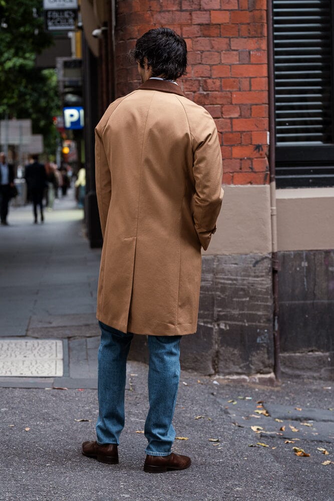 The Spencer Car Coat - Golden Brown Tech Cotton