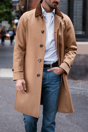 The Spencer Car Coat - Golden Brown Tech Cotton