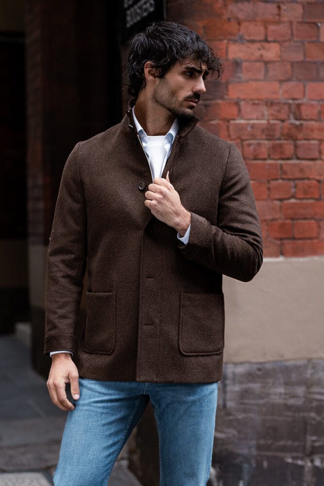 Savona Hybrid Jacket - Brown Wool
