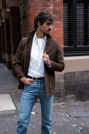 Savona Hybrid Jacket - Brown Wool