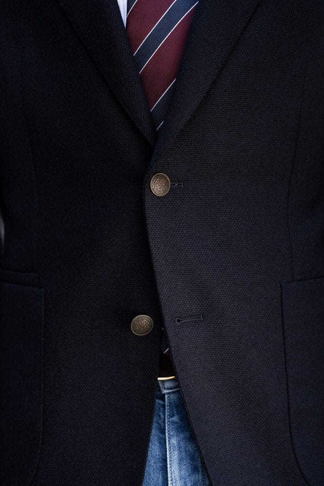 Liam Blazer - Navy Wool & Cashmere Hopsack