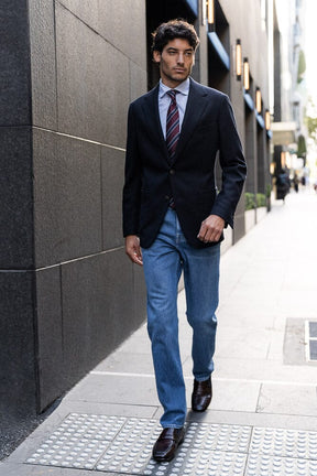 Liam Blazer - Navy Wool & Cashmere Hopsack