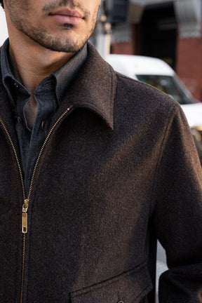 Blouson Jacket - Brown Wool