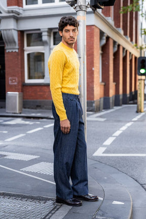 Firenze Pleated Trouser - Beverly Denim