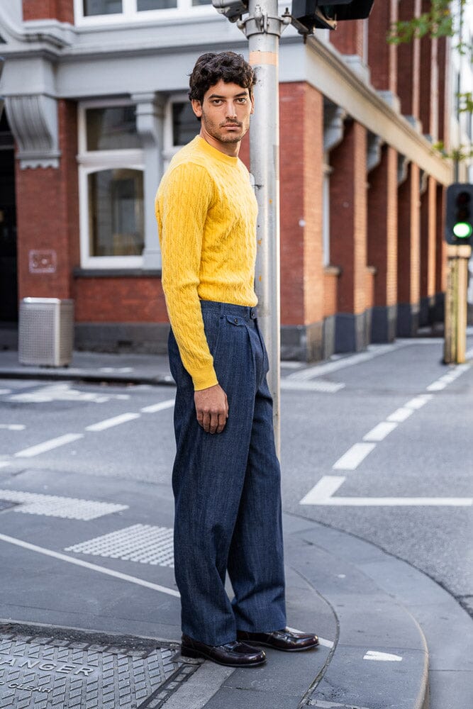 Firenze Pleated Trouser - Beverly Denim