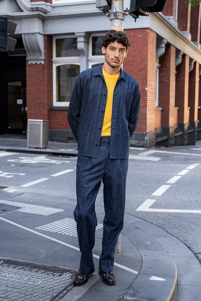 Firenze Pleated Trouser - Beverly Denim