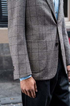 Antoine Blazer - Beige and Brown Wool Silk & Cashmere