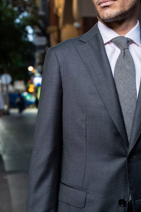 Greyson / Como Suit - Charcoal Houndstooth Wool