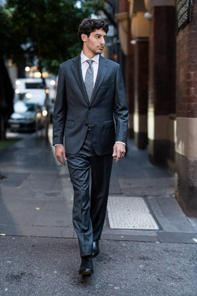 Greyson / Como Suit - Charcoal Houndstooth Wool
