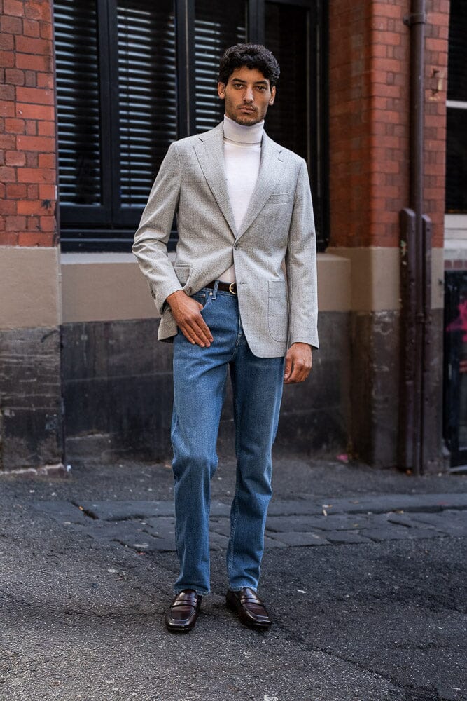 Liam 10 Blazer - Lt Grey Marle Check