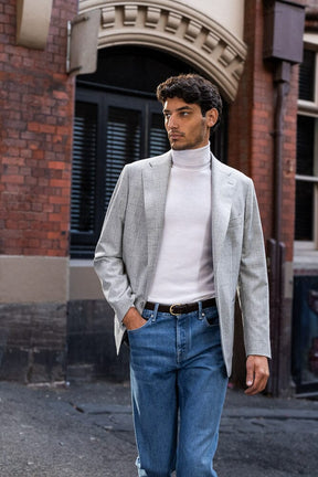 Liam 10 Blazer - Lt Grey Marle Check