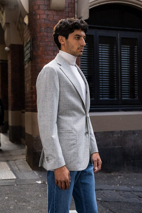 Liam 10 Blazer - Lt Grey Marle Check