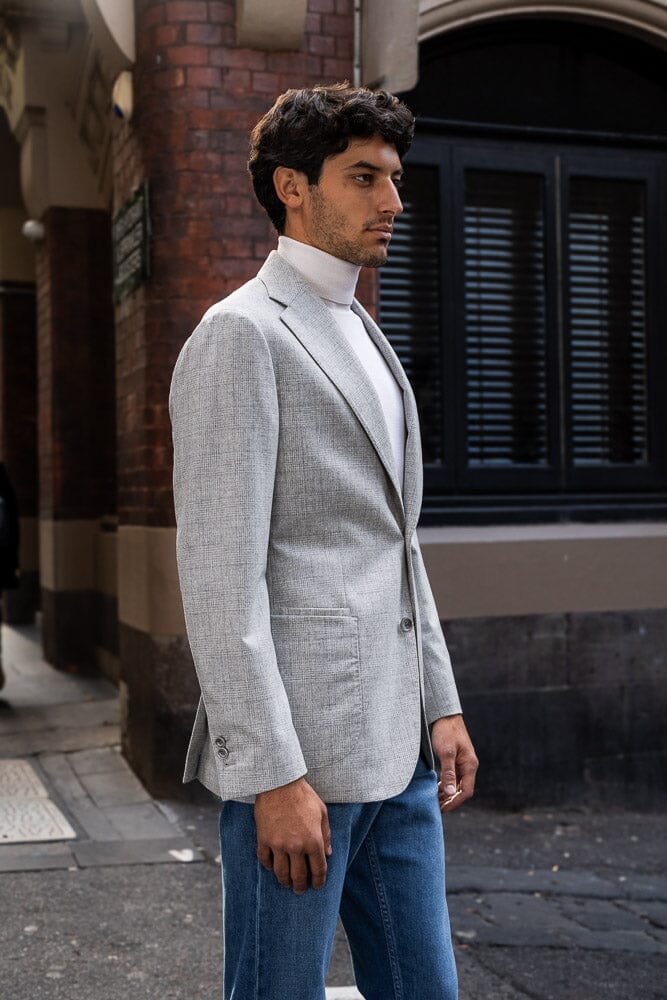 Liam 10 Blazer - Lt Grey Marle Check