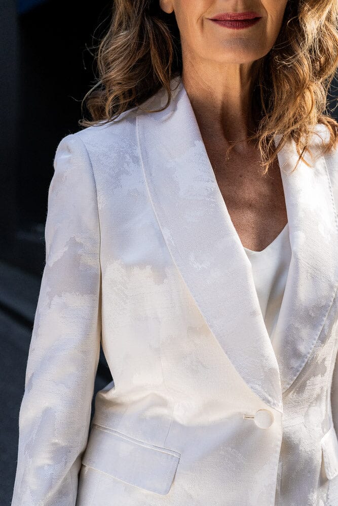 Celine Tuxedo Suit - White Jacquard Silk Blend