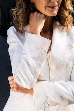 Celine Tuxedo Suit - White Jacquard Silk Blend