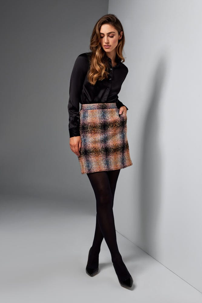 Paris Skirt - Textured Multicoloured Check Limited