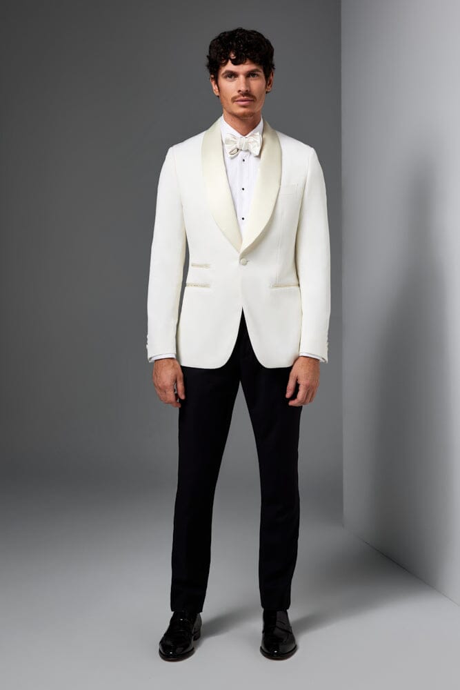 Luka Tuxedo Jacket - Off White Italian Wool