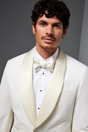Luka Tuxedo Jacket - Off White Italian Wool