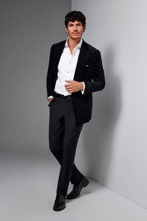 Raffa Cocktail DB Jacket - Black Velvet Corduroy