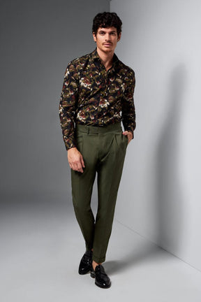 Lamarr Luxe Shirt - Double Print Floral Blur
