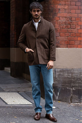 Savona Hybrid Jacket - Brown Wool