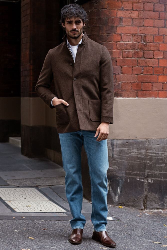 Savona Hybrid Jacket - Brown Wool