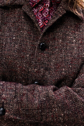Paris Skirt - Burgundy / Brown Tweed