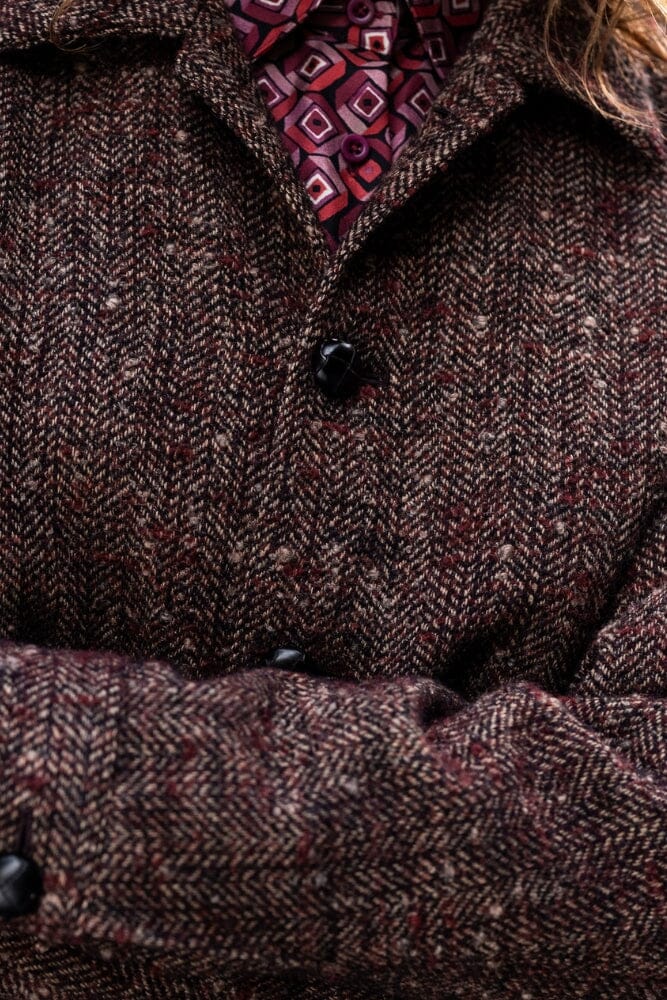 Paris Skirt - Burgundy / Brown Tweed