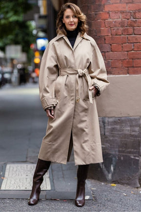 Colette Trench Coat - Sand Tech