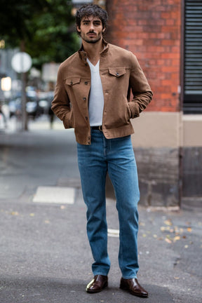 Harrington Jacket - Camel Moleskin