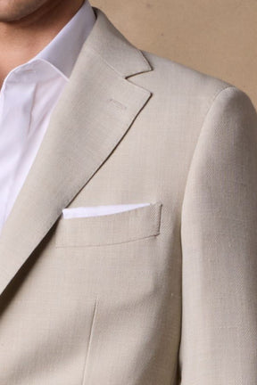 Greyson Suit - Sand Hopsack Wool Linen