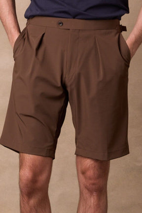 Bailey Casual Shorts - Brown Nylon Spandex