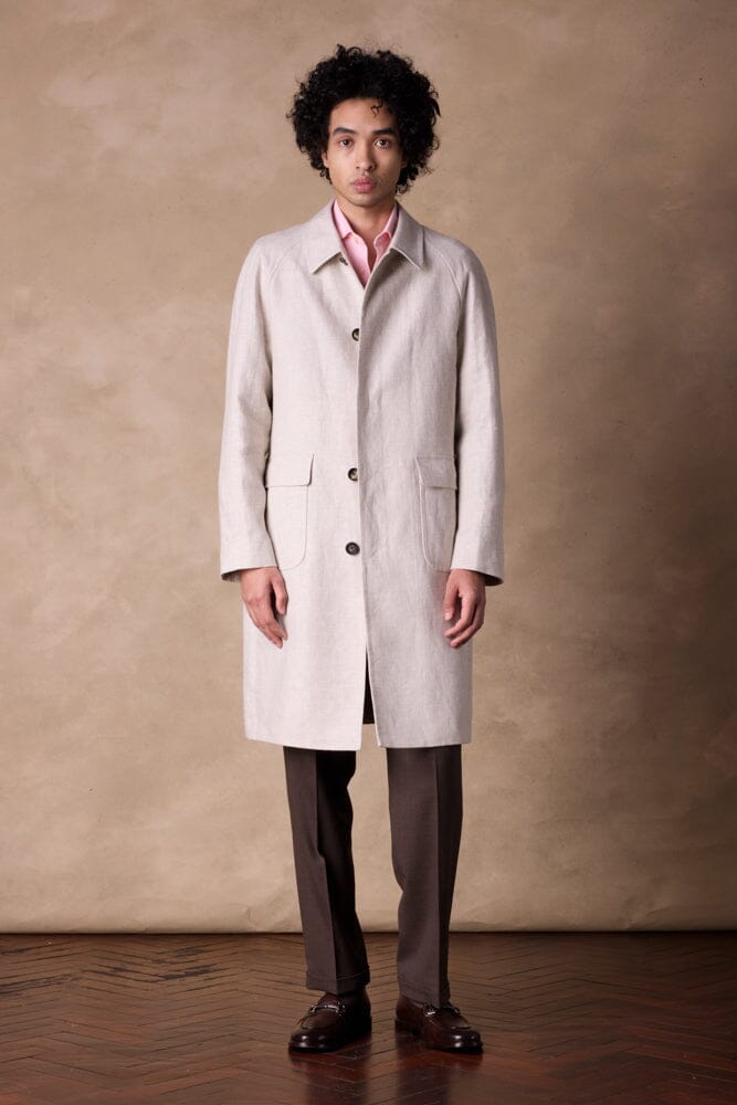 Lisburn Car Coat - Beige Linen