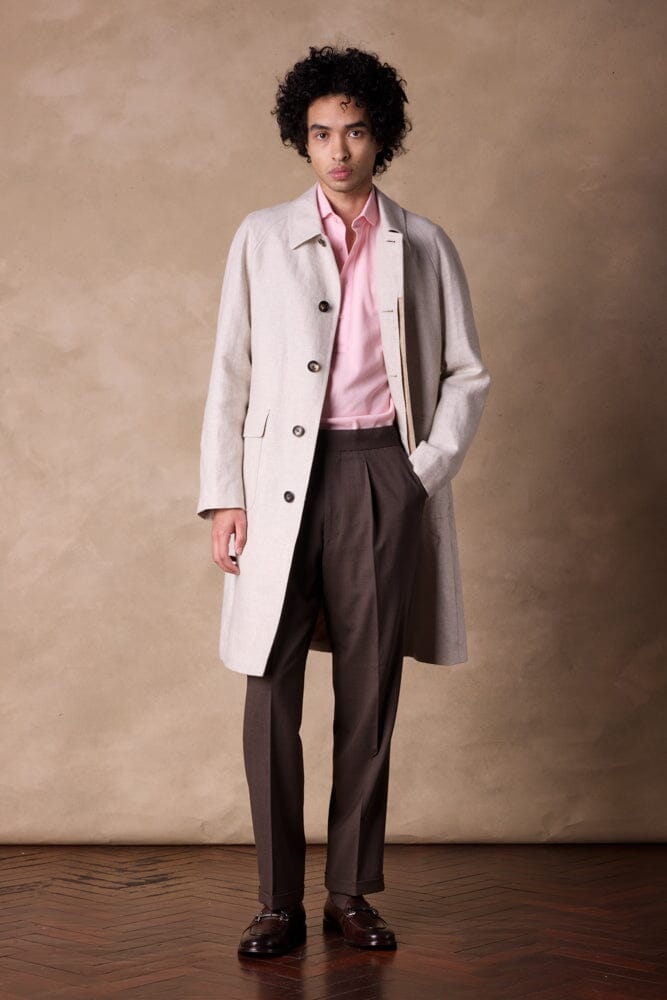 Lisburn Car Coat - Beige Linen