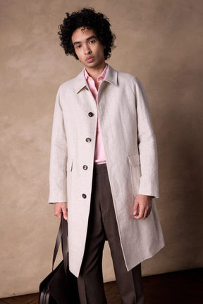 Lisburn Car Coat - Beige Linen