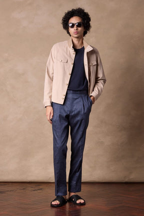 Julius Suit - Dark Denim Blue Linen Cotton