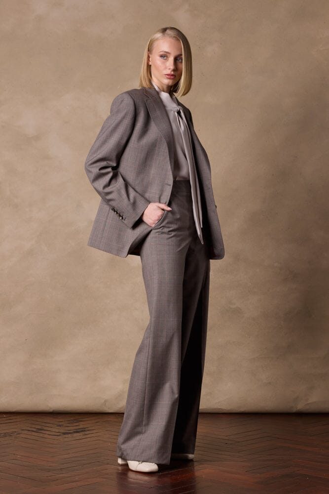 The Charli/Silvie Suit - Brown Black Rust Check