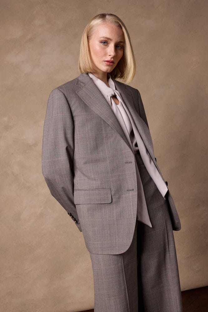 The Charli/Silvie Suit - Brown Black Rust Check