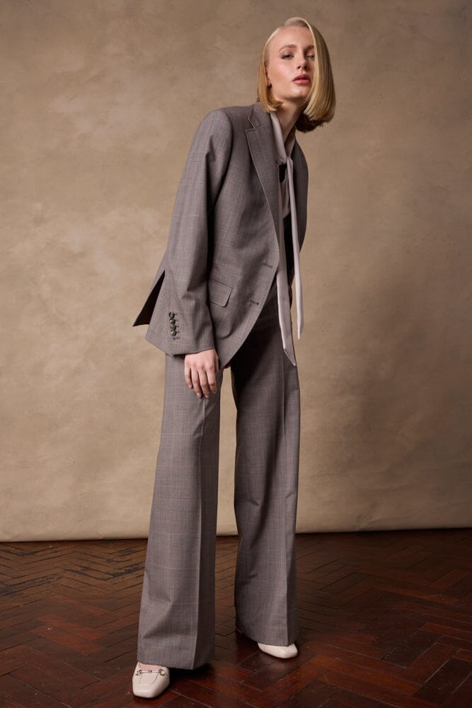 The Charli/Silvie Suit - Brown Black Rust Check