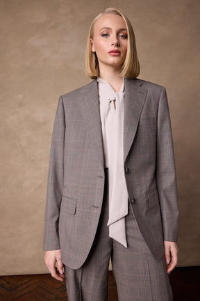 The Charli (BF) Jacket - Brown Black Rust Check