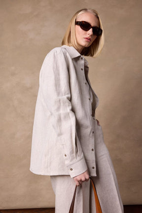 Josephine Relaxed Linen Shirt - Natural Linen