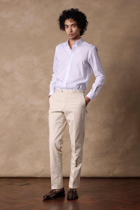 Apollo Chino - Beige Cotton Twill Stretch