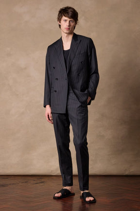 Knightsbridge DB Suit - Black with Pin Stripe