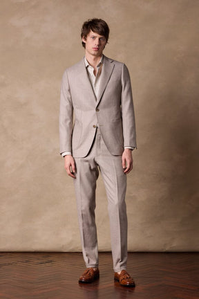 Liam / Como Suit - Lt Brown & Beige Birdseye