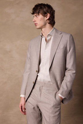 Liam / Como Suit - Lt Brown & Beige Birdseye