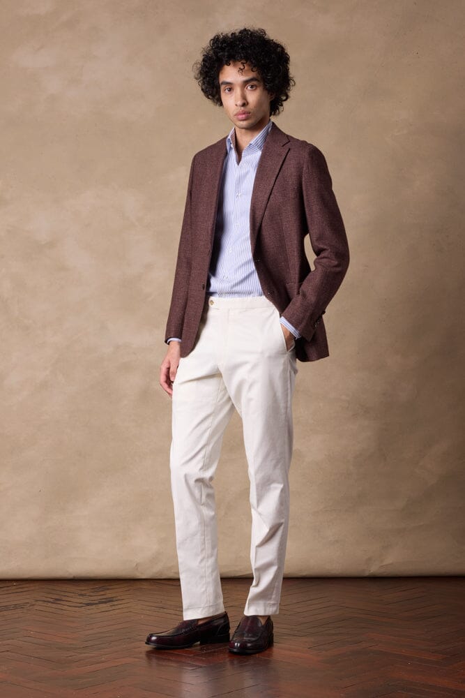 Apollo Chino - White Cotton Twill Stretch