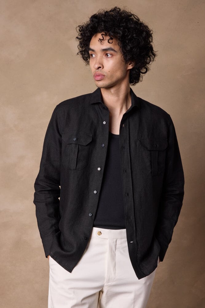 Tribeca Shirt - Black Linen